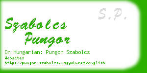 szabolcs pungor business card